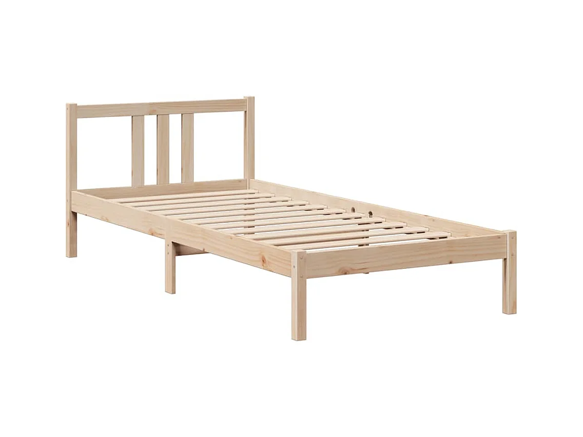 Bücherregalbett ohne Matratze 75x190 cm Massivholz Kiefer