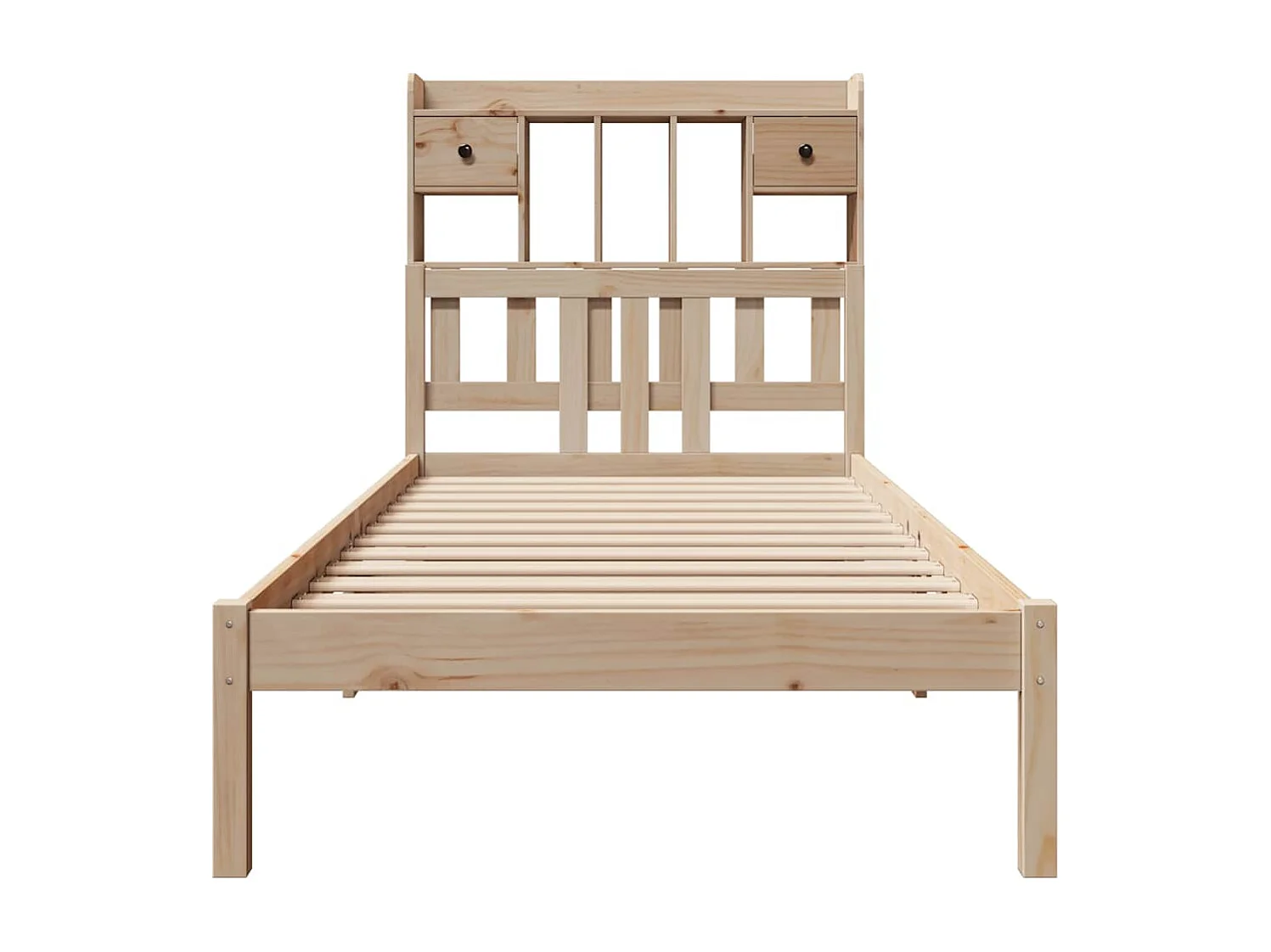 Giroletto con Libreria senza Materasso 75x190 cm in Legno Pino