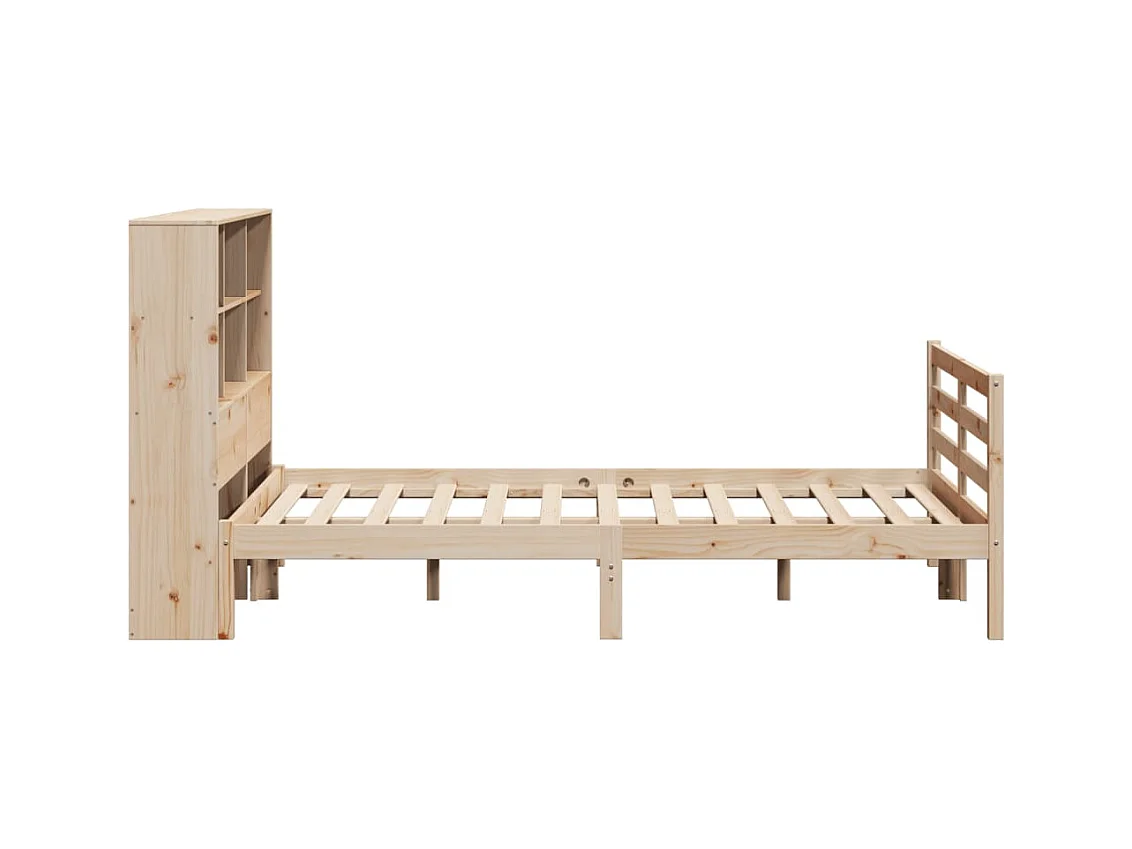 Massivholzbett mit Regal ohne Matratze 150x200 cm Kiefernholz