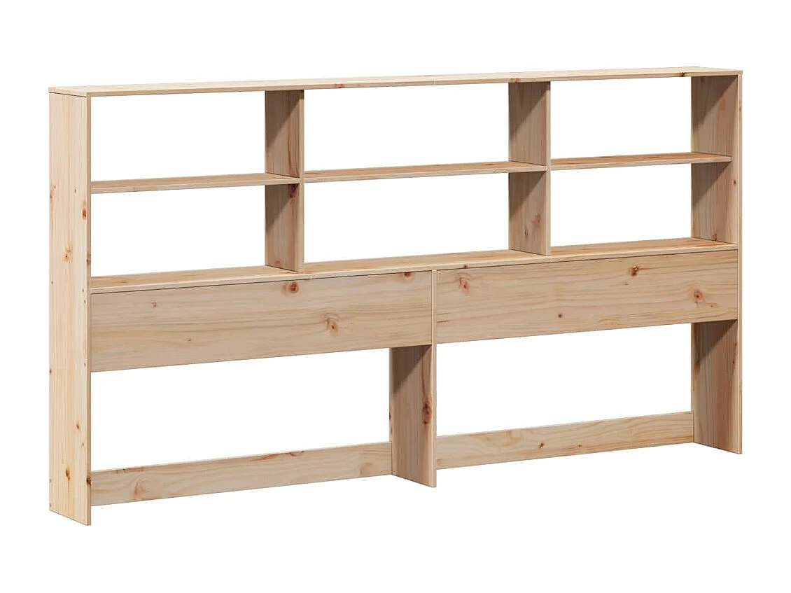 Cama con estantería sin colchón madera maciza de pino 180x200cm