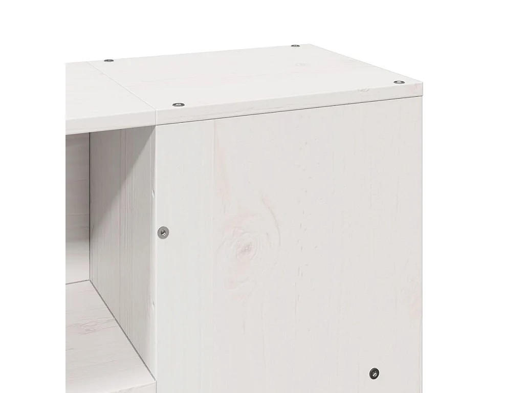 Lit bibliothèque sans matelas blanc 140x190 cm bois pin massif