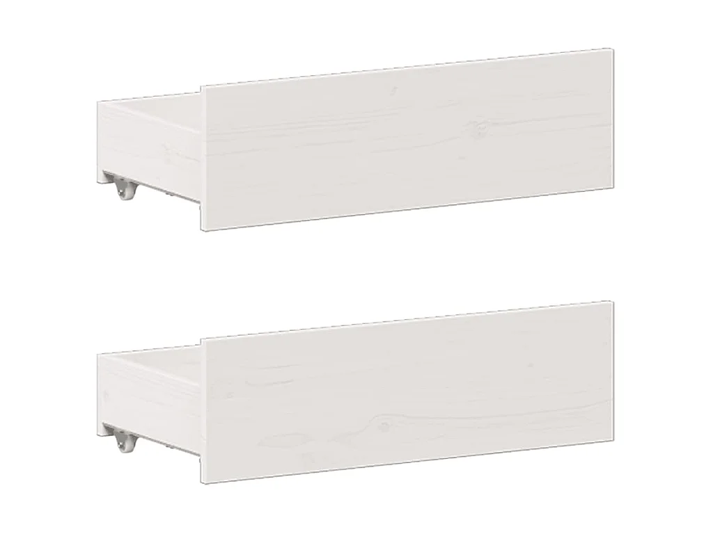 Lit bibliothèque sans matelas blanc 150x200 cm bois pin massif