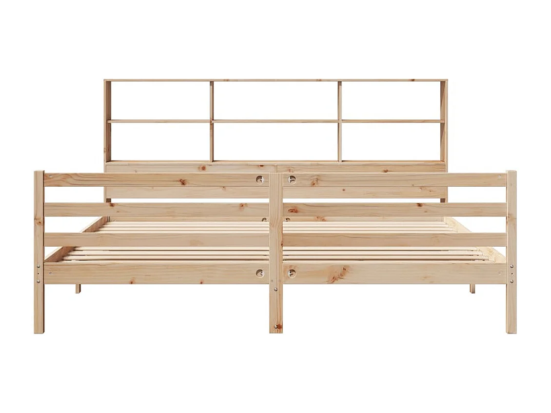Massivholzbett mit Regal ohne Matratze 180x200 cm Kiefernholz