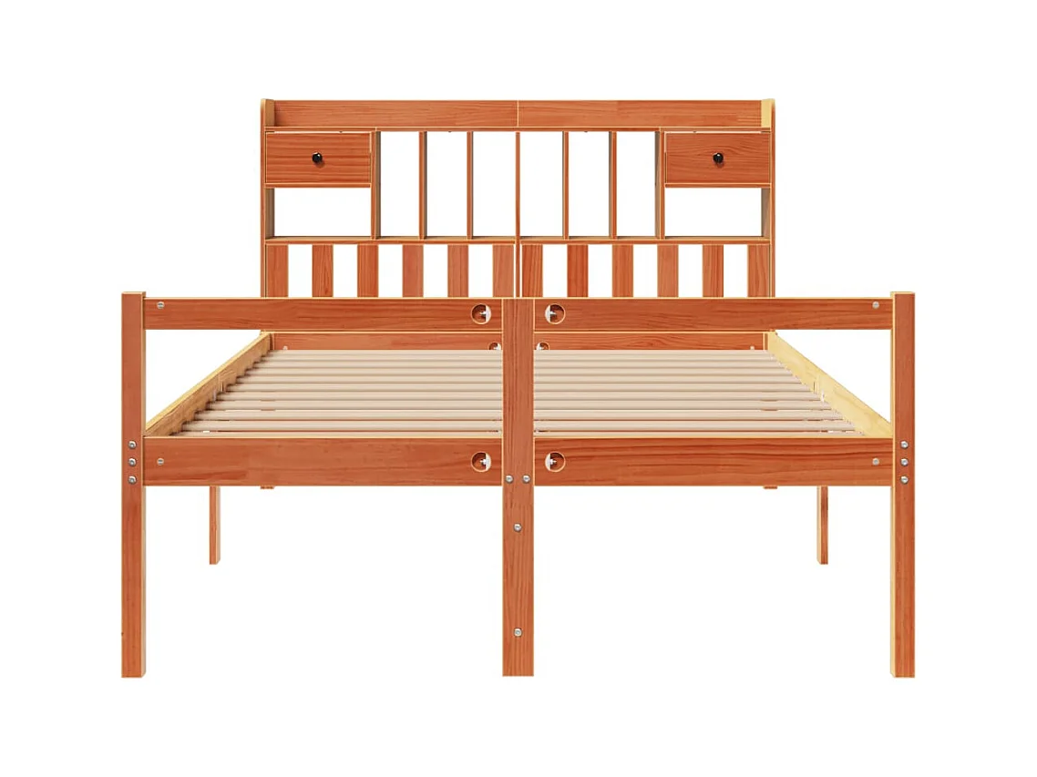 Cama com estante sem colchão 150x200 cm pinho maciço