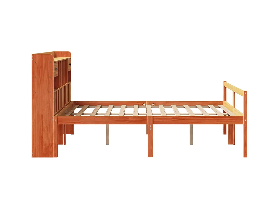 Cama com estante sem colchão 150x200 cm pinho maciço