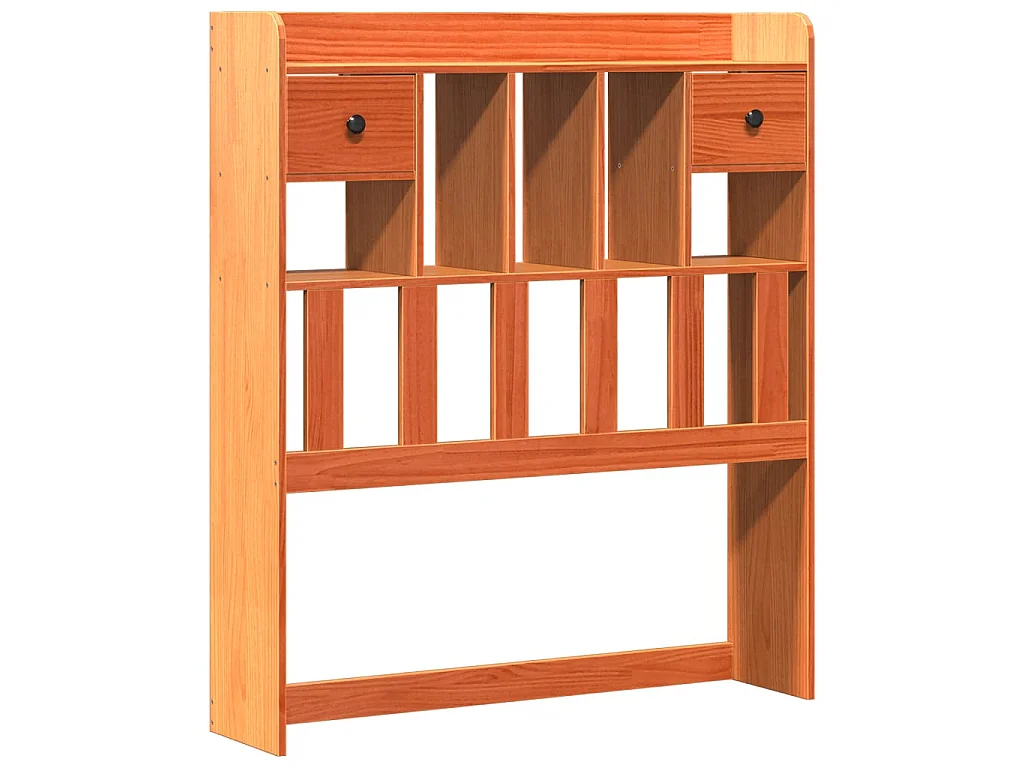 Lit bibliothèque sans matelas cire marron 100x200 cm pin massif