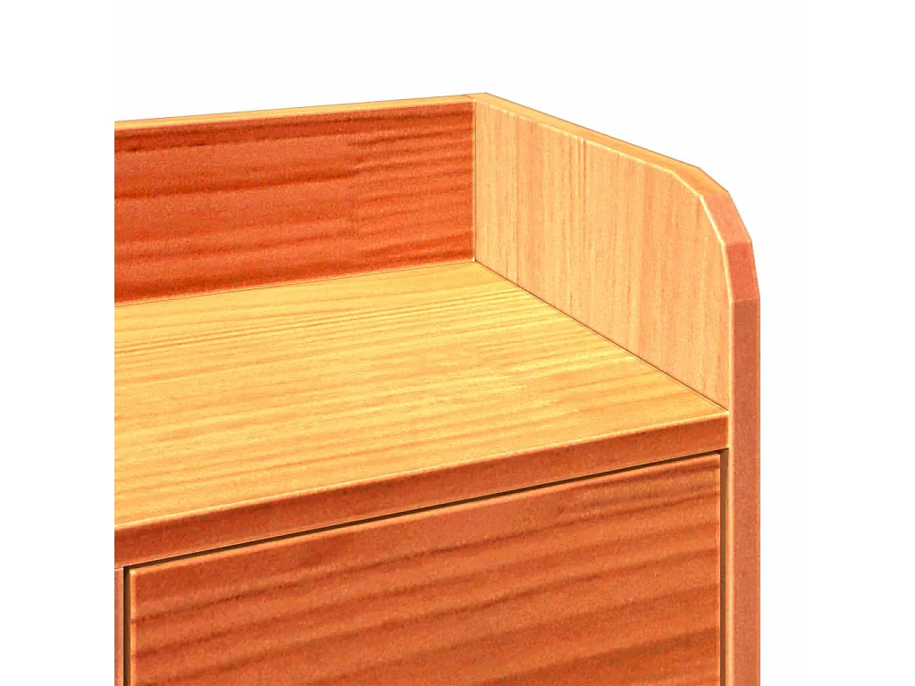 Lit bibliothèque sans matelas cire marron 100x200 cm pin massif