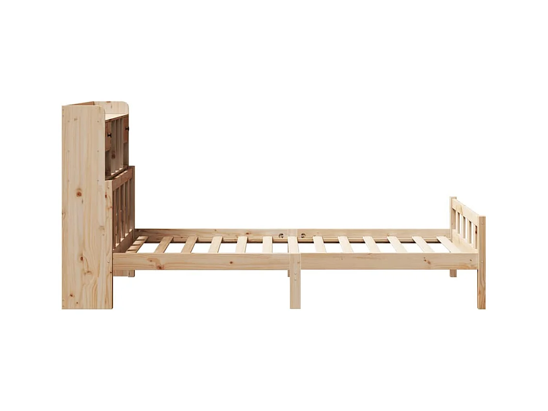 Lit bibliothèque sans matelas 90x190 cm bois de pin massif