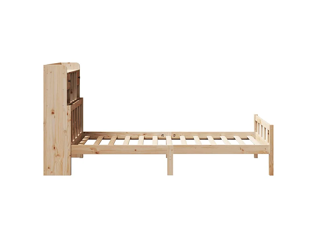 Letto Libreria senza Materasso 90x190 cm Legno Massello Pino