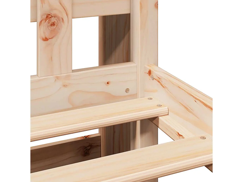 Letto Libreria senza Materasso 90x190 cm Legno Massello Pino
