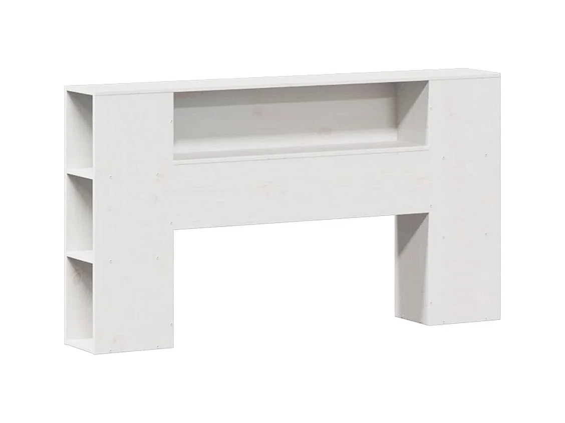 Lit bibliothèque sans matelas blanc 140x190 cm bois pin massif