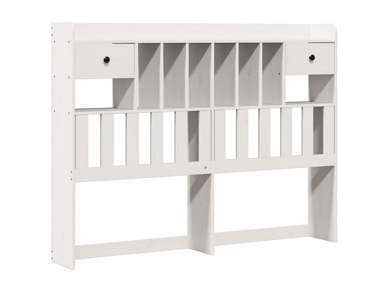 Lit bibliothèque sans matelas blanc 160x200 cm bois pin massif