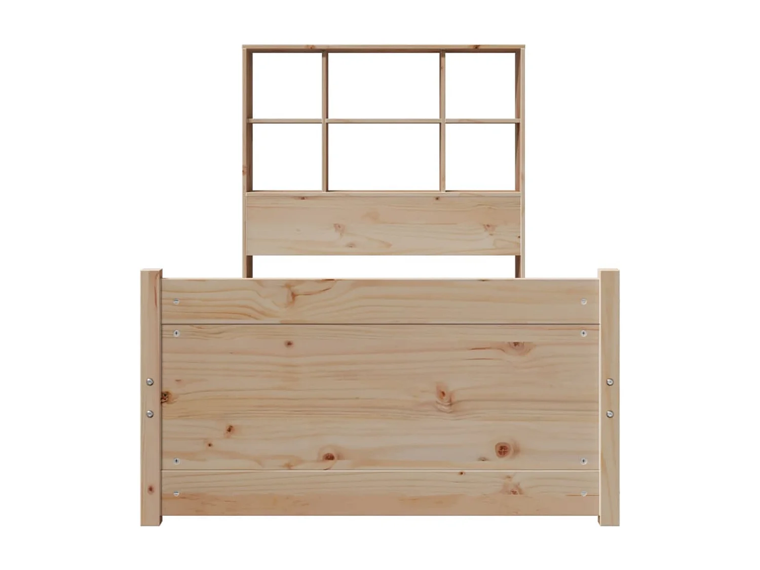 Massivholzbett mit Regal ohne Matratze 90x190 cm Kiefer