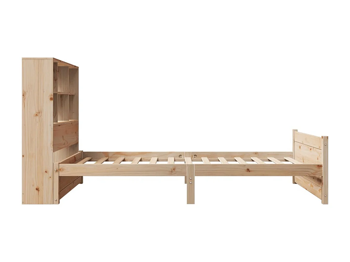 Massivholzbett mit Regal ohne Matratze 90x190 cm Kiefer
