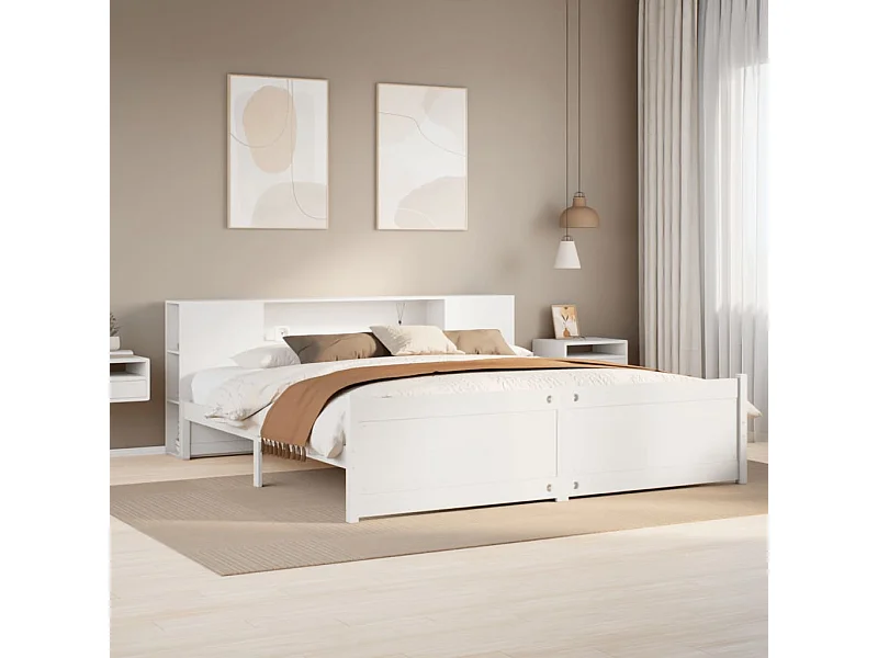 Giroletto con Libreria senza Materasso 180x200 cm in Legno Pino