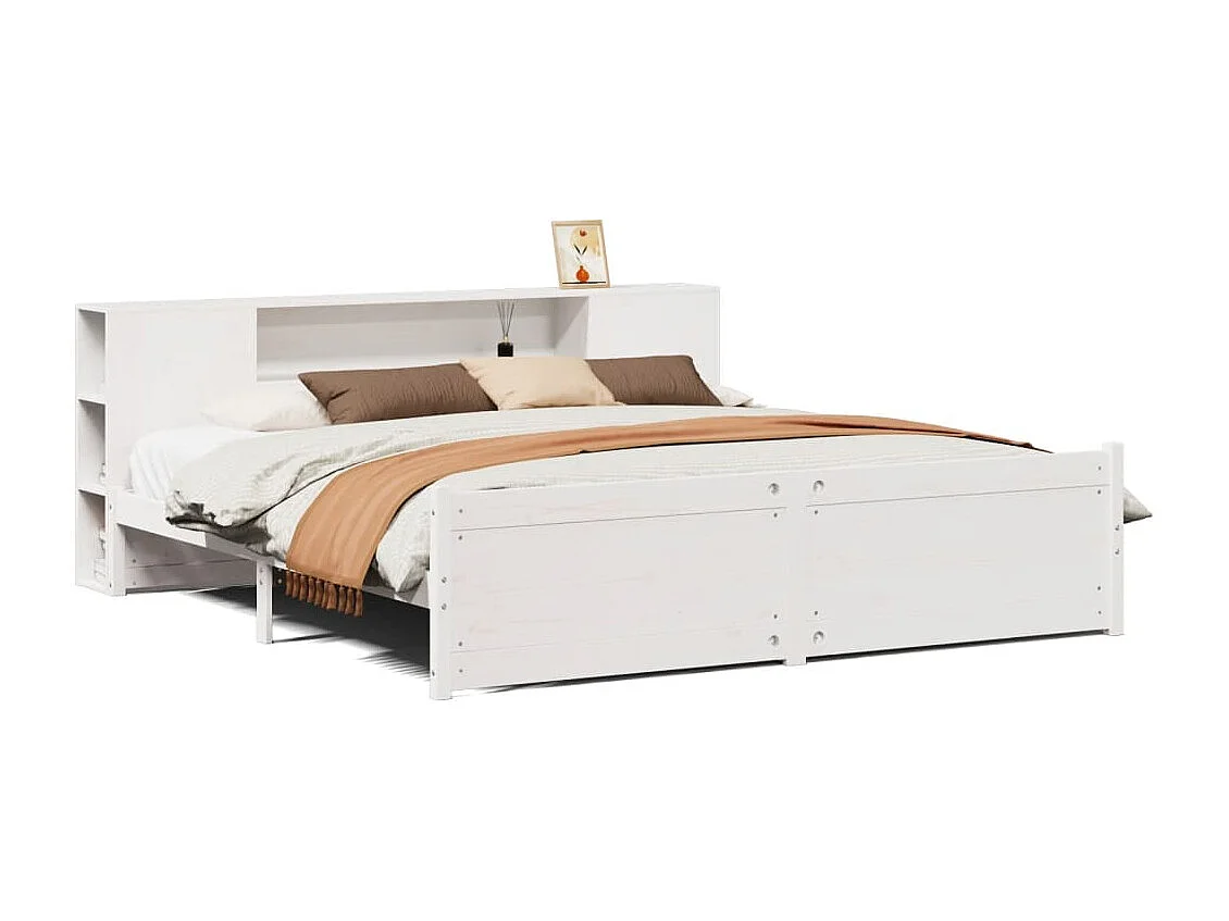 Giroletto con Libreria senza Materasso 180x200 cm in Legno Pino