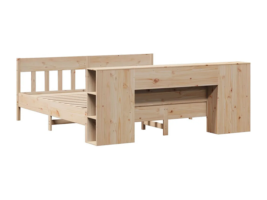 Letto Libreria senza Materasso 200x200 cm in Legno di Pino