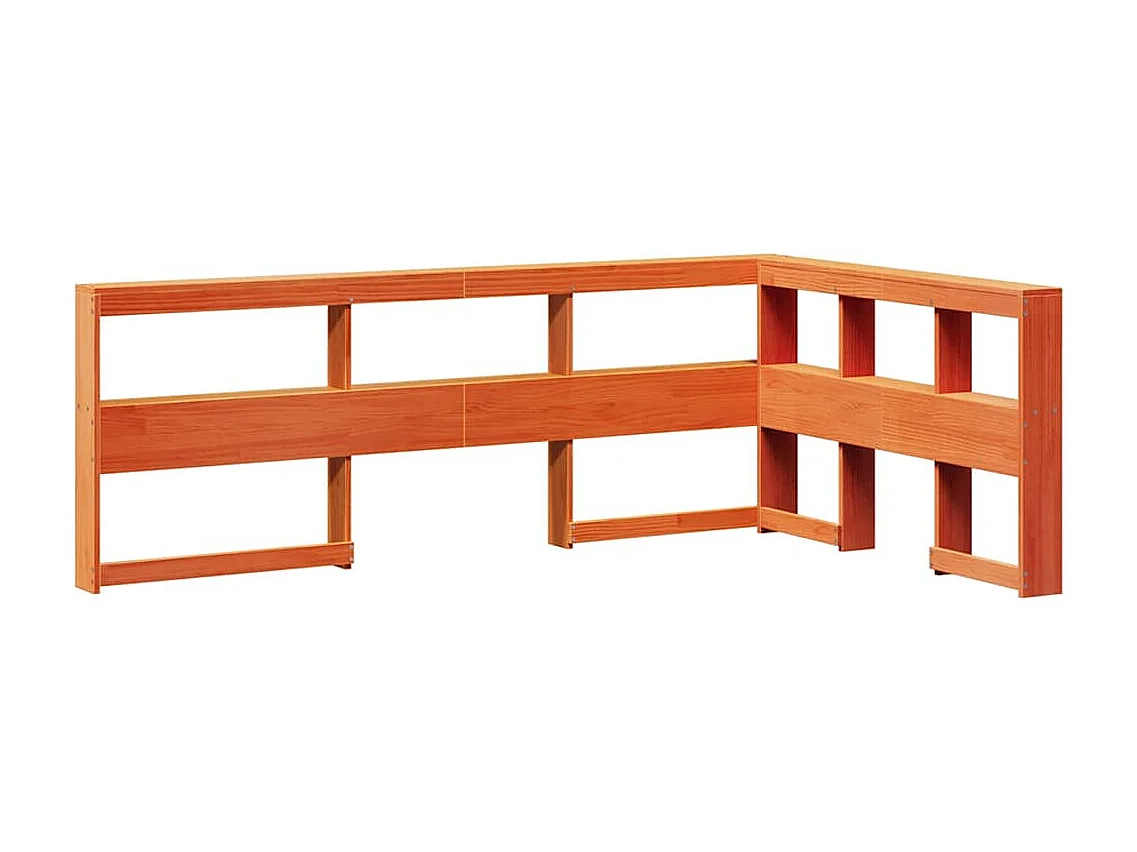 Lit bibliothèque sans matelas cire marron 140x190 cm pin massif