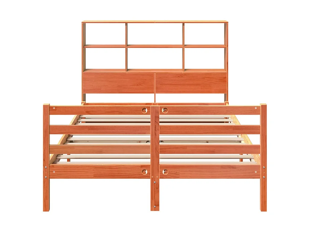 Letto Libreria senza Materasso Marrone Cera 150x200 cm Legno