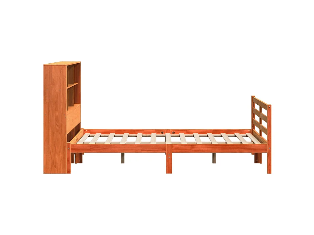 Letto Libreria senza Materasso Marrone Cera 150x200 cm Legno