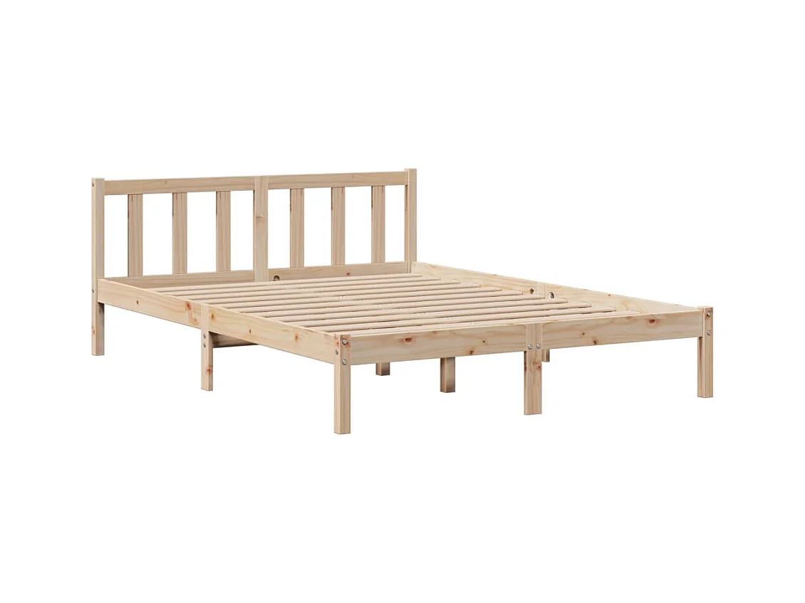 Lit bibliothèque sans matelas 140x190 cm bois de pin massif