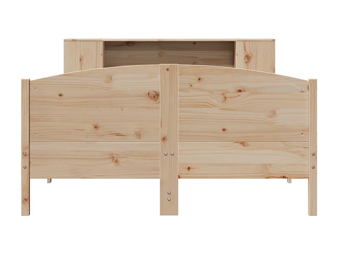 Lit bibliothèque sans matelas 140x190 cm bois de pin massif
