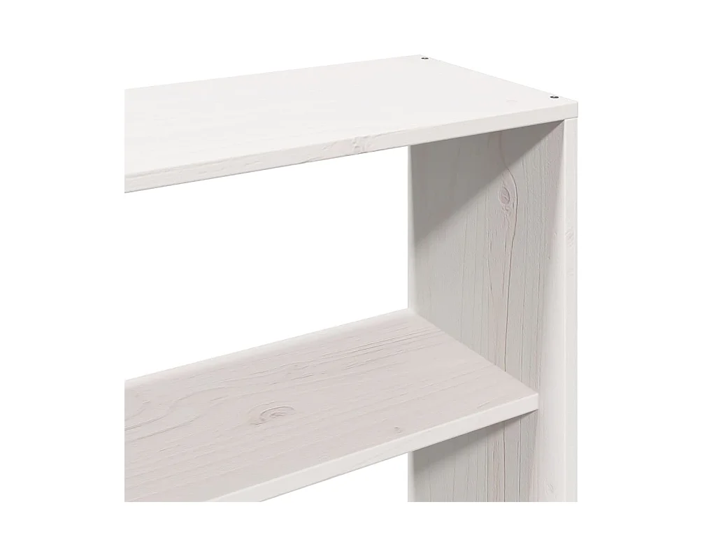 Lit bibliothèque sans matelas blanc 200x200 cm bois massif