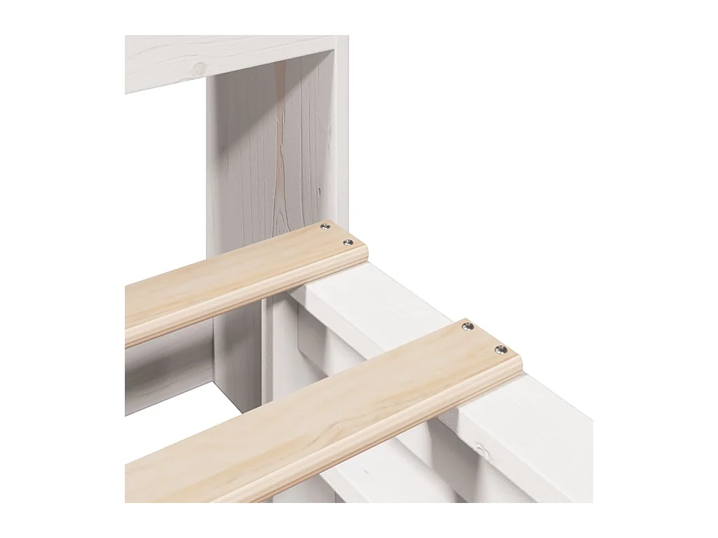 Lit bibliothèque sans matelas blanc 200x200 cm bois massif