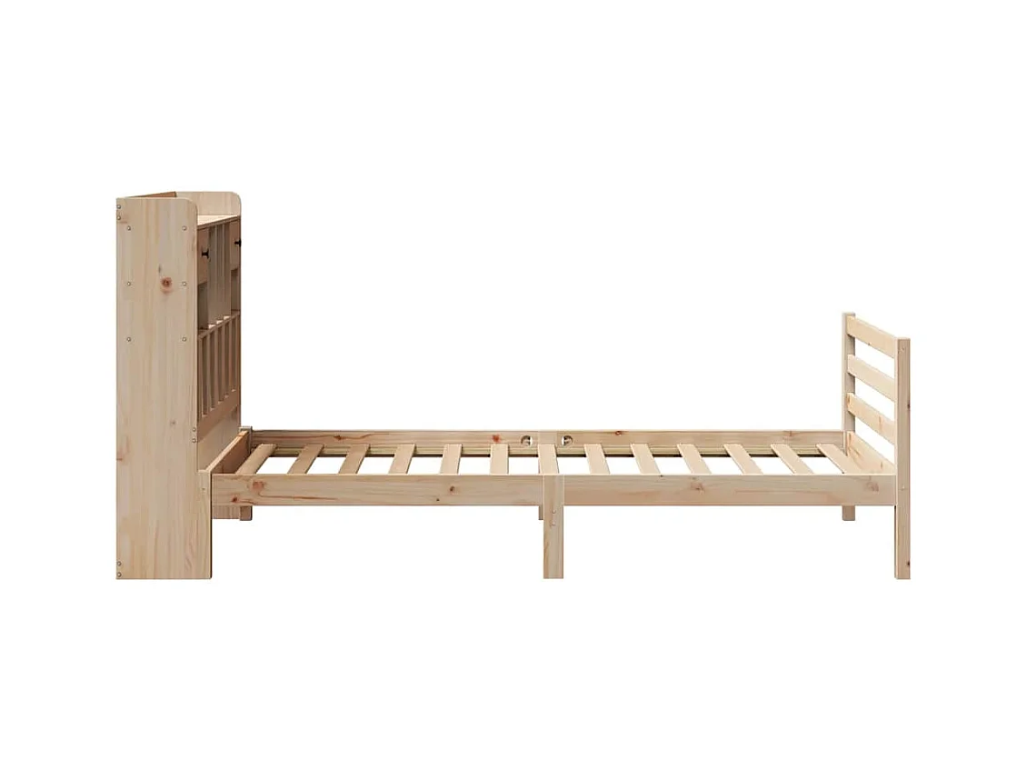 Lit bibliothèque sans matelas 90x200 cm bois de pin massif