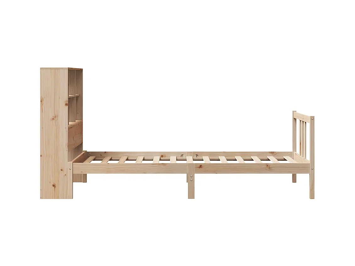 Lit bibliothèque sans matelas 90x190 cm bois de pin massif