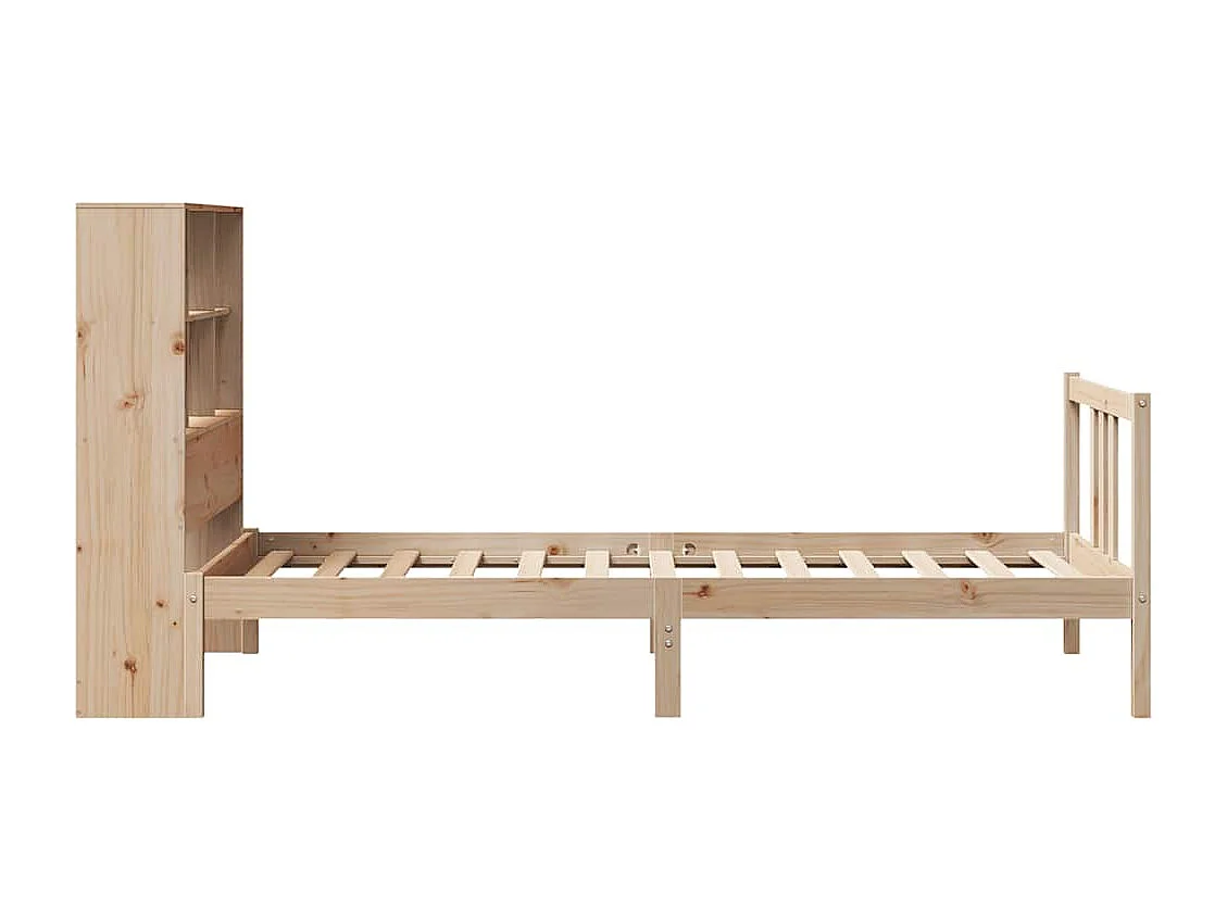 Massivholzbett mit Regal ohne Matratze 90x190 cm Kiefernholz