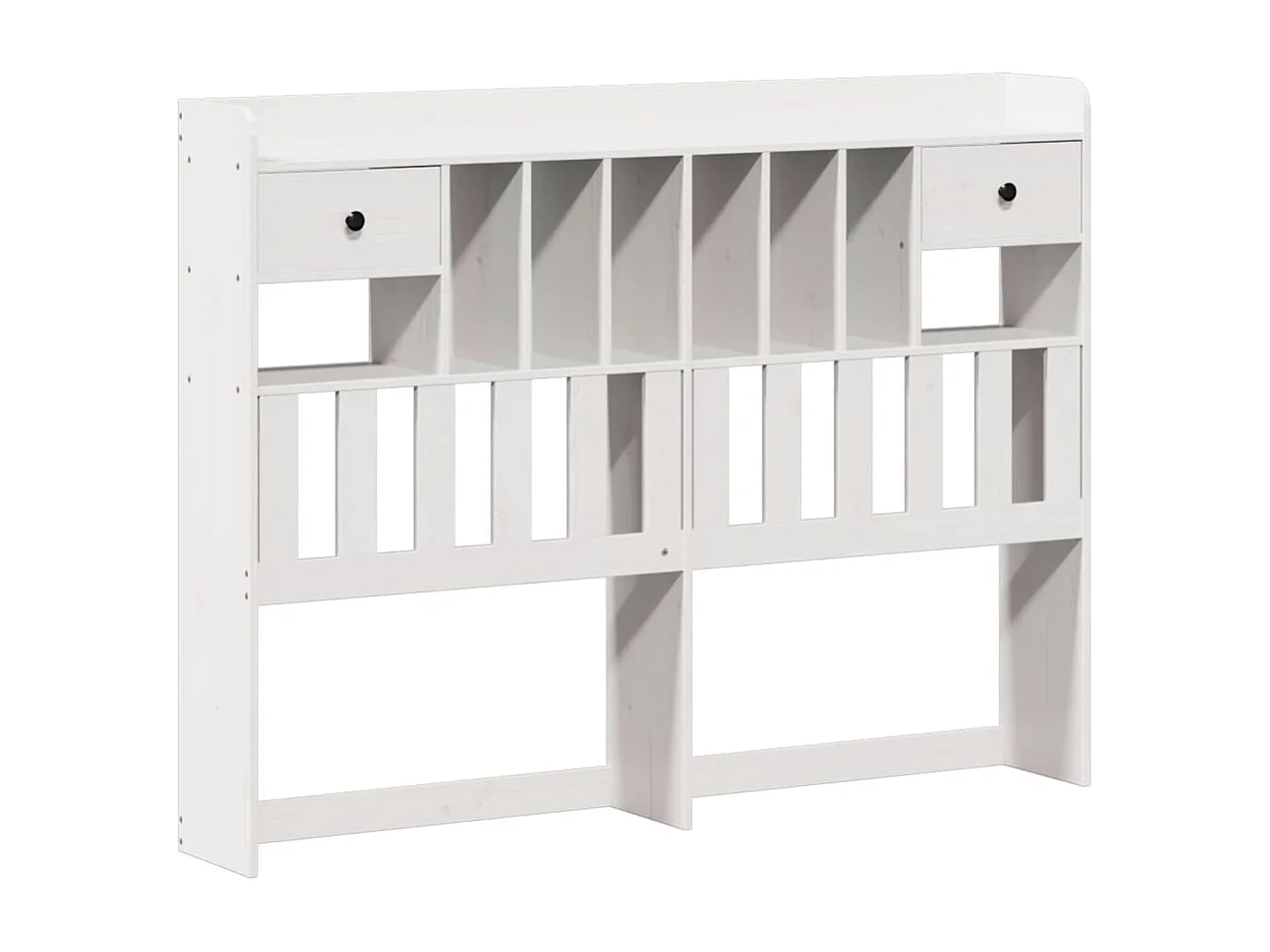 Lit bibliothèque sans matelas blanc 140x200 cm bois pin massif