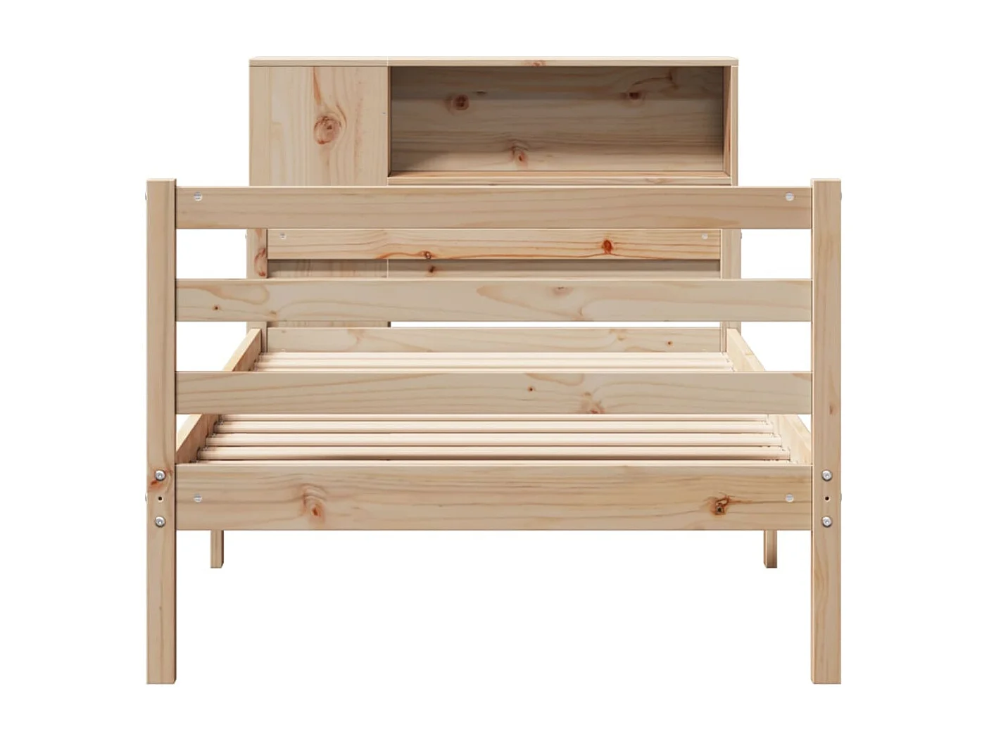 Bed met boekenkast zonder matras massief grenenhout 90x200 cm