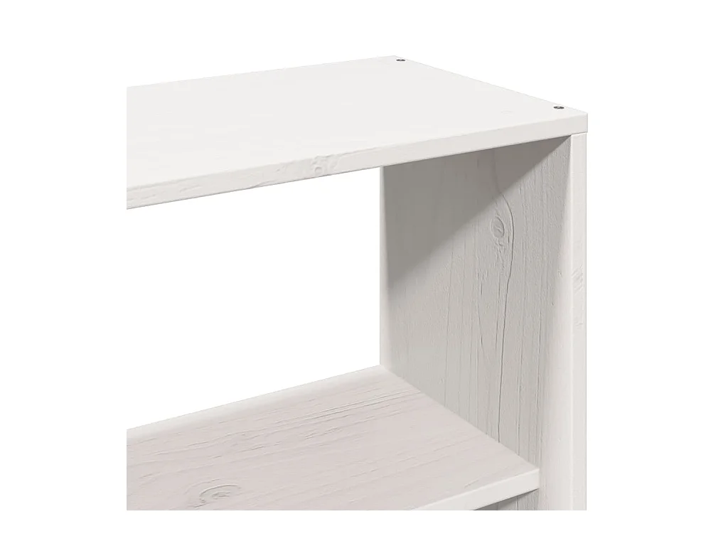 Lit bibliothèque sans matelas blanc 200x200 cm bois pin massif