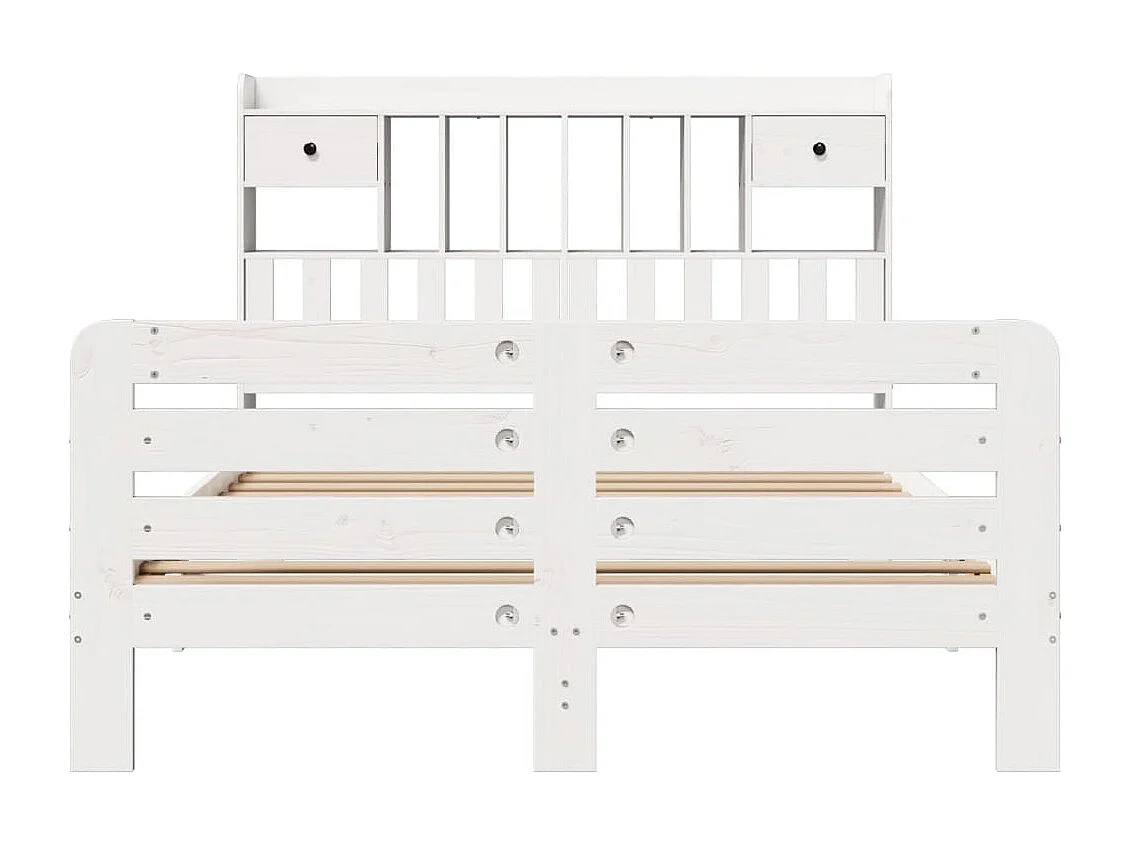 Letto Libreria senza Materasso Bianco 160x200 cm Legno di Pino