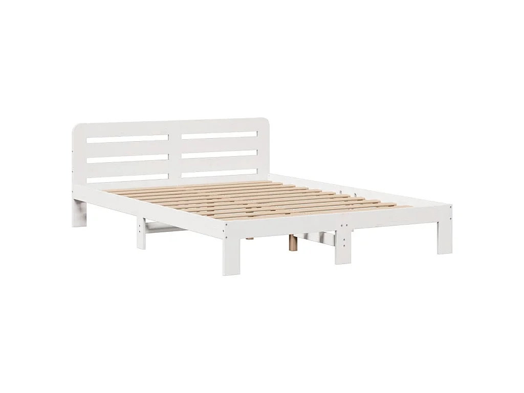 Letto Libreria senza Materasso Bianco 160x200 cm Legno di Pino