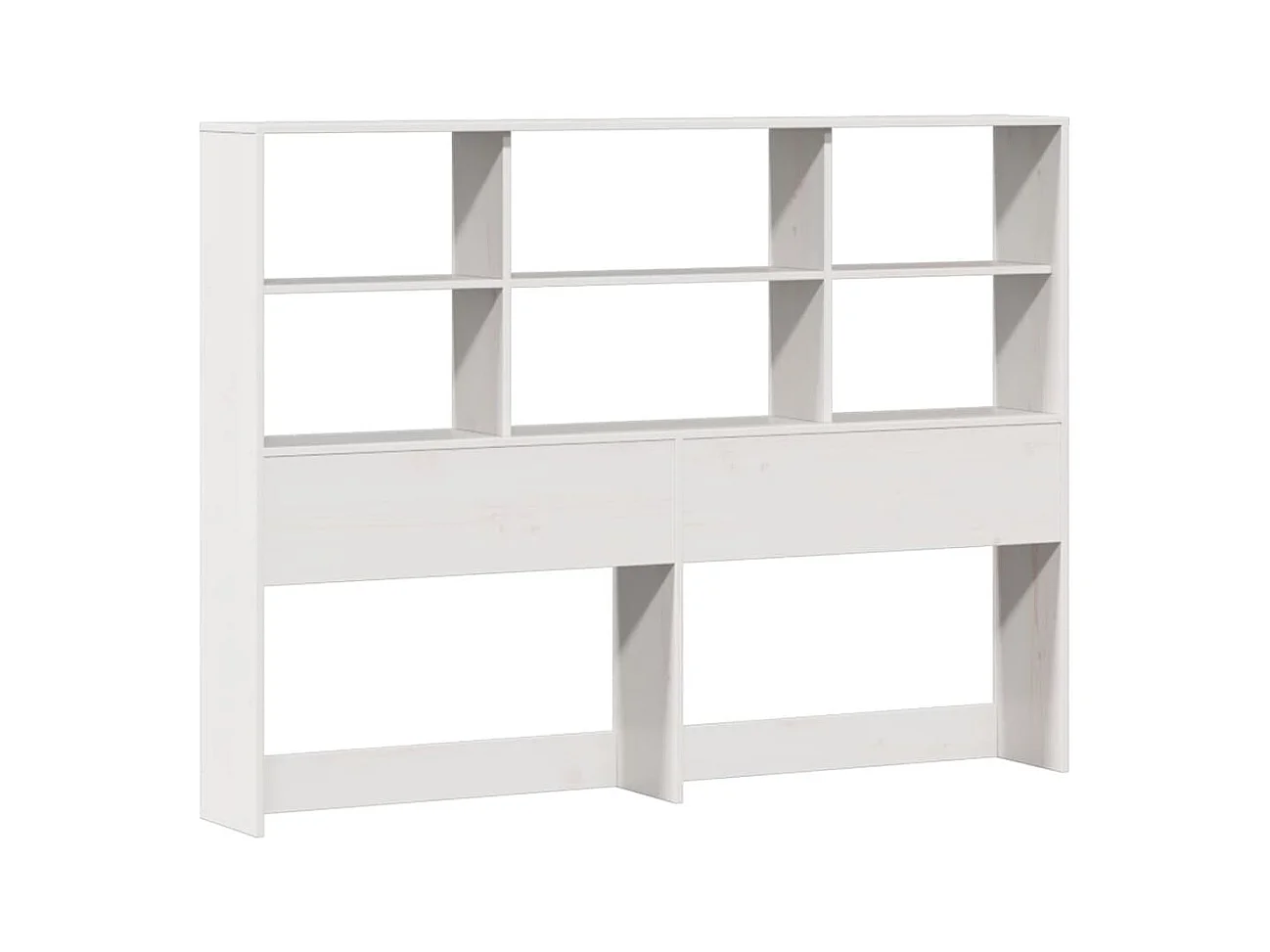 Lit bibliothèque sans matelas blanc 160x200 cm bois pin massif