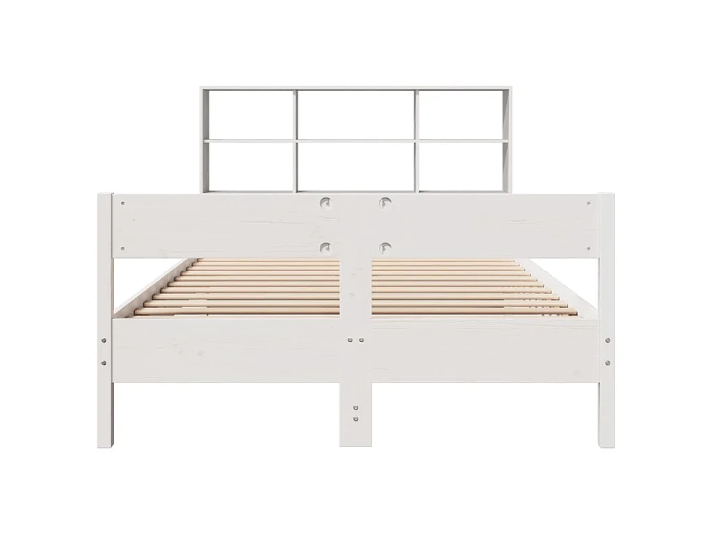 Letto Libreria senza Materasso Bianco 160x200 cm Legno di Pino