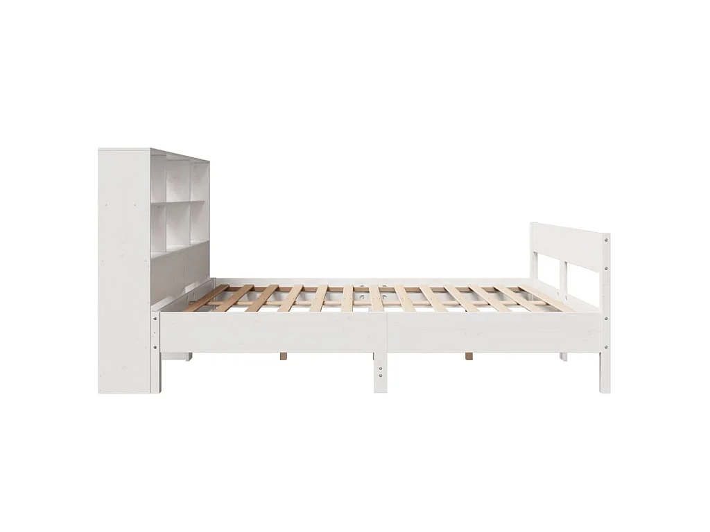 Letto Libreria senza Materasso Bianco 160x200 cm Legno di Pino