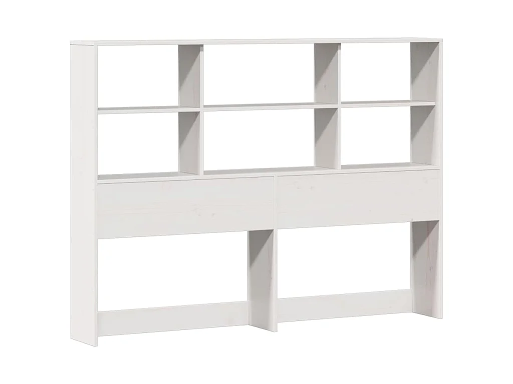 Lit bibliothèque sans matelas blanc 160x200 cm bois pin massif