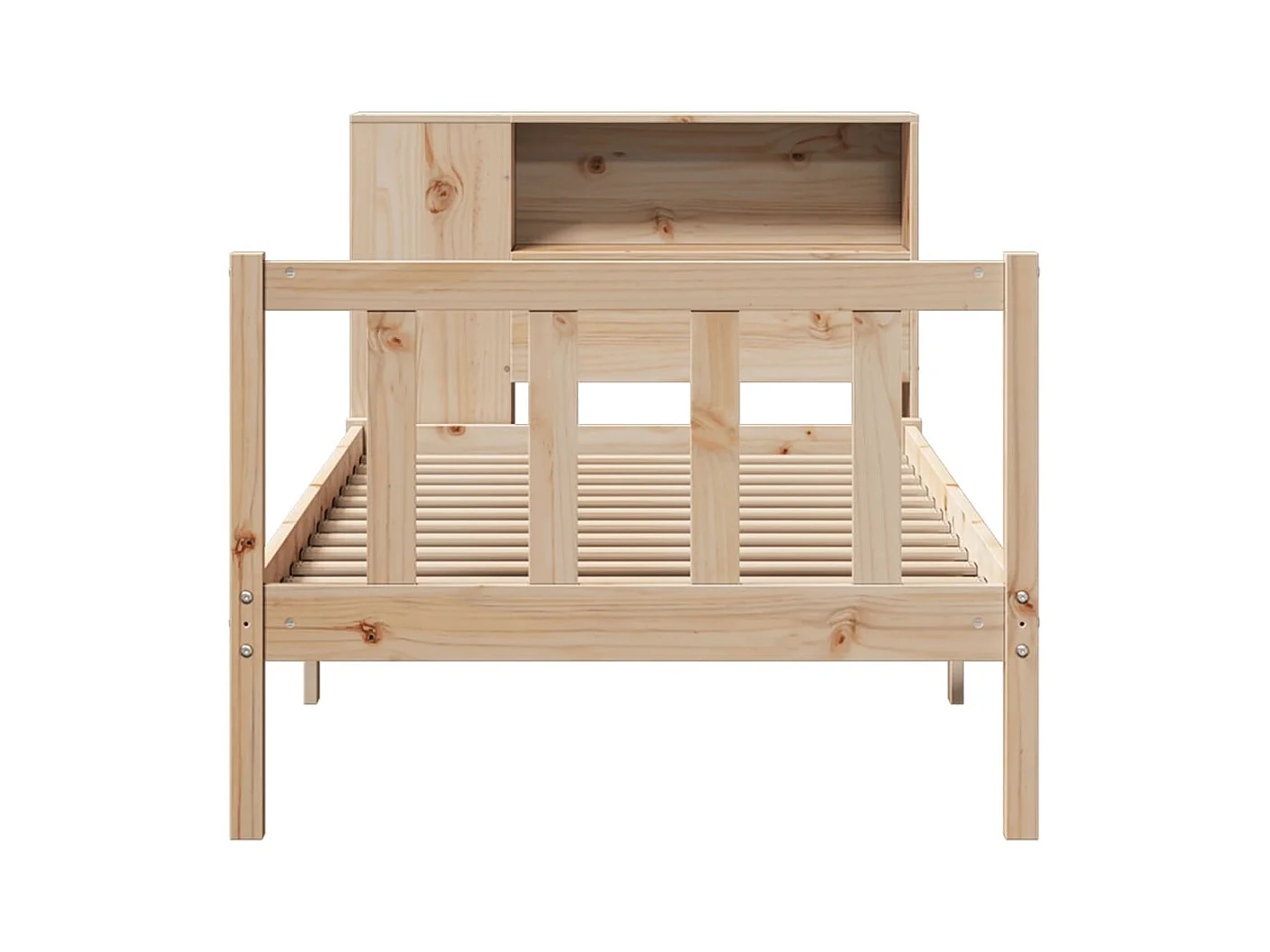 Bed met boekenkast zonder matras massief grenenhout 75x190 cm