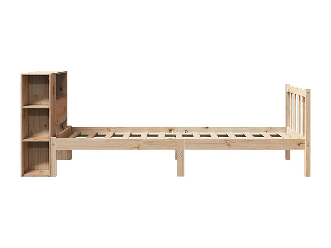 Lit bibliothèque sans matelas 75x190 cm bois de pin massif