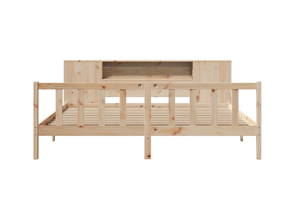 Massivholzbett mit Regal ohne Matratze 180x200 cm Kiefernholz