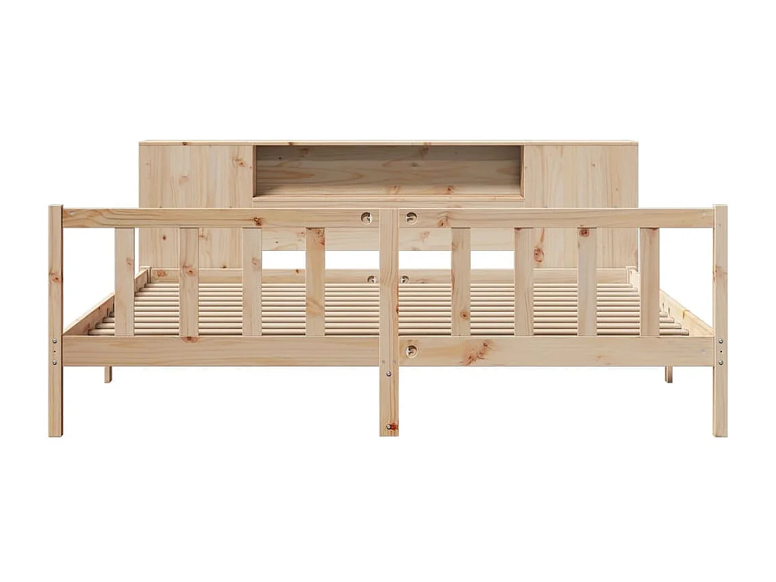 Massivholzbett mit Regal ohne Matratze 180x200 cm Kiefernholz