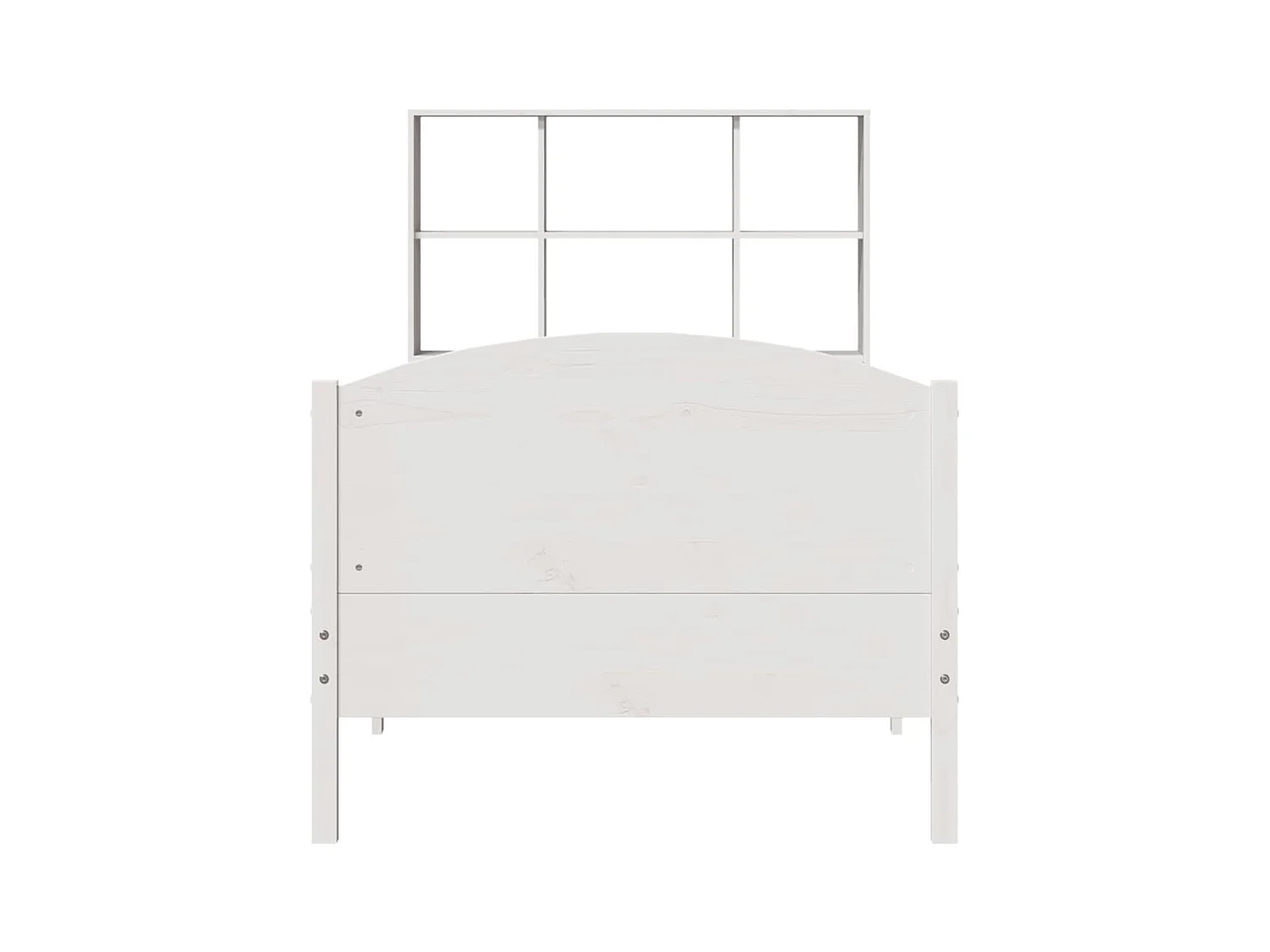 Lit bibliothèque sans matelas blanc 90x200cm bois de pin massif
