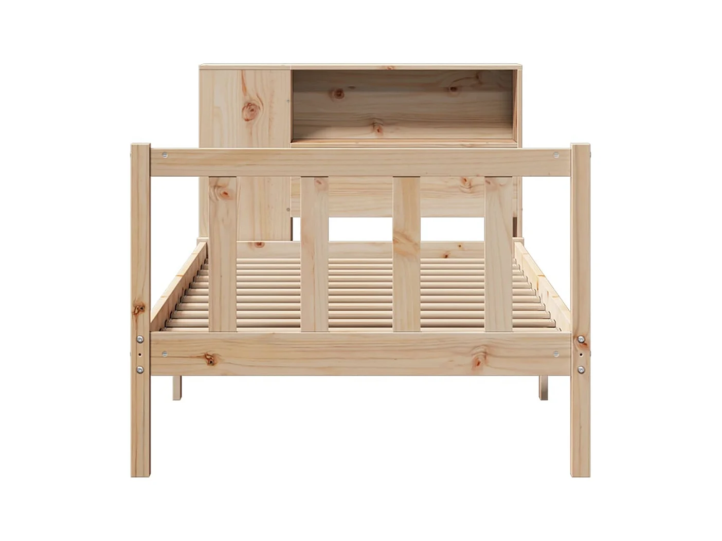Massivholzbett mit Regal ohne Matratze 90x190 cm Kiefer