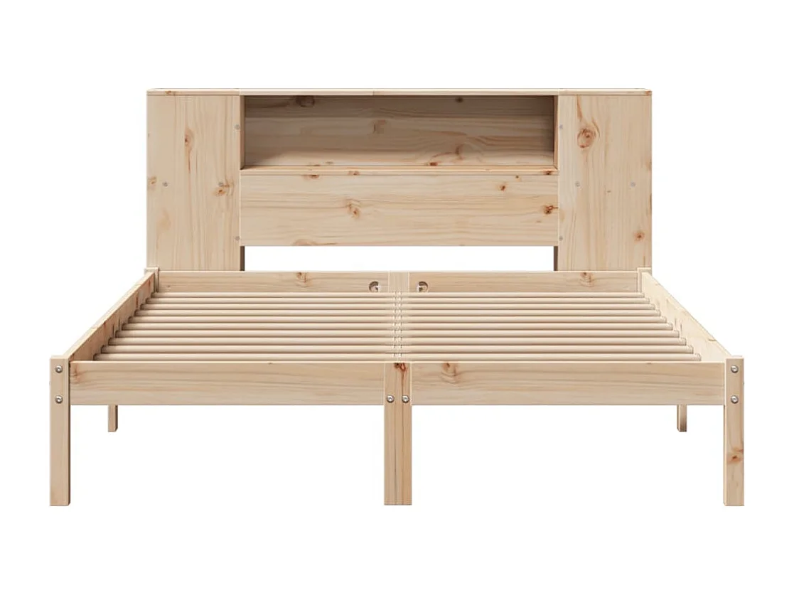 Bed met boekenkast zonder matras massief grenenhout 160x200 cm