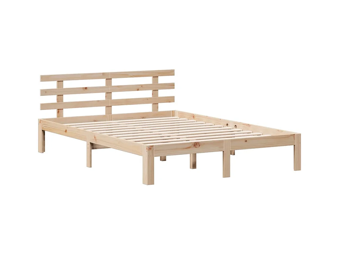 Massivholzbett mit Regal ohne Matratze 160x200 cm Kiefer