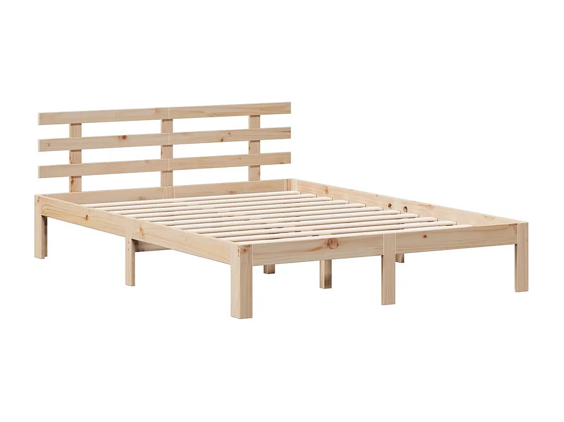 Lit bibliothèque sans matelas 160x200 cm bois massif de pin