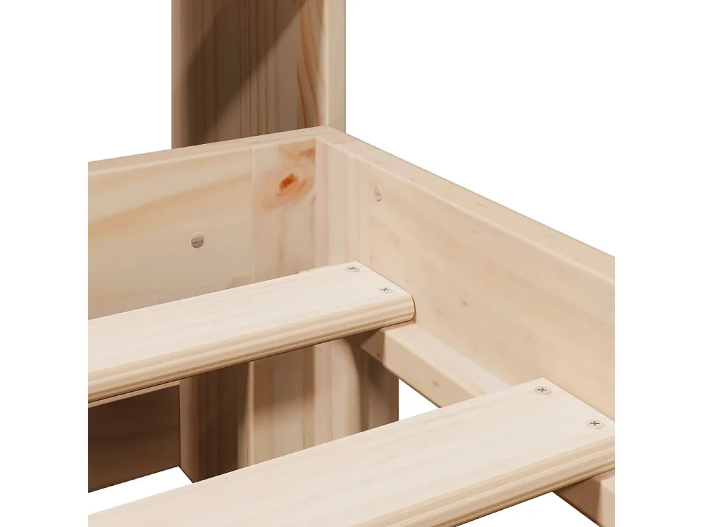 Lit bibliothèque sans matelas 160x200 cm bois massif de pin